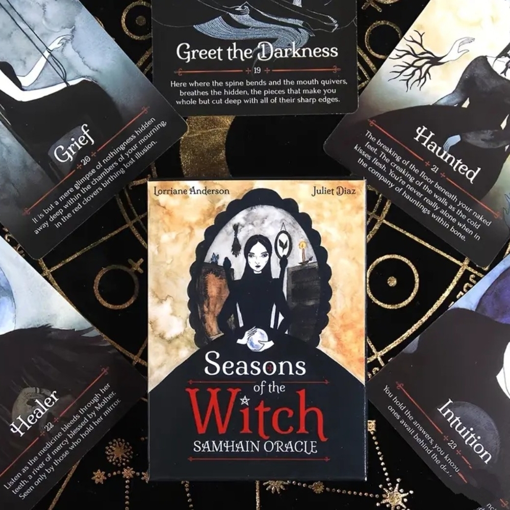 Mystical Black and Gold Card Game with Occult Themes